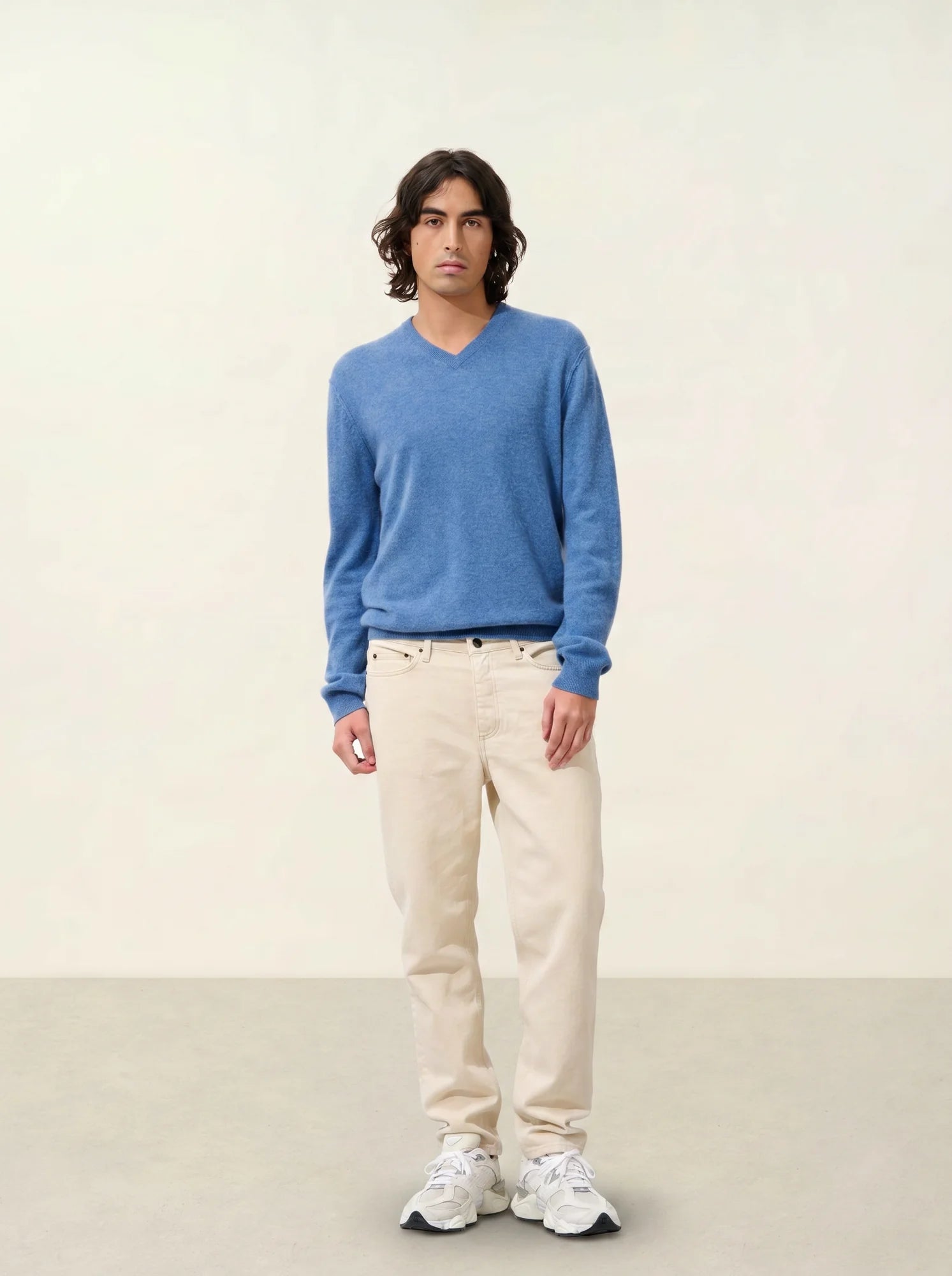 TIMEO pullover v-ausschnitt blau denim