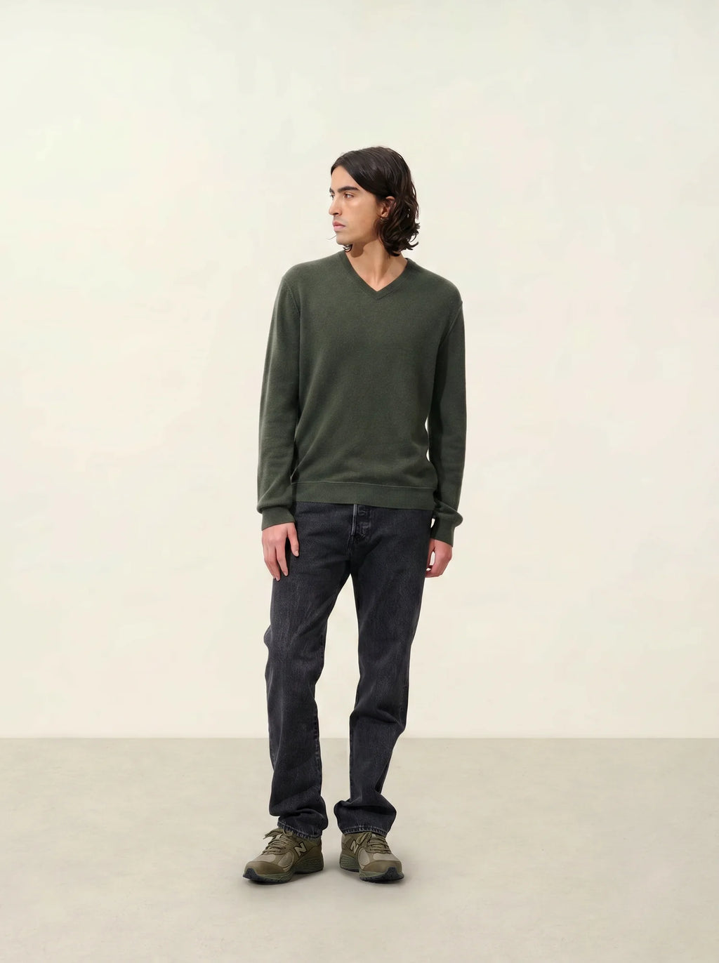 TIMEO pullover v-ausschnitt khaki