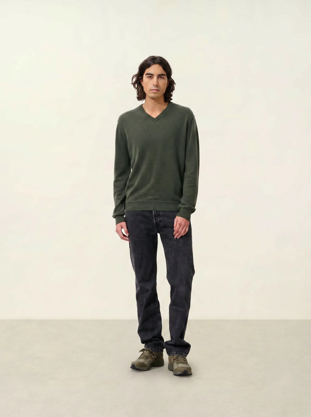 TIMEO pullover v-ausschnitt khaki