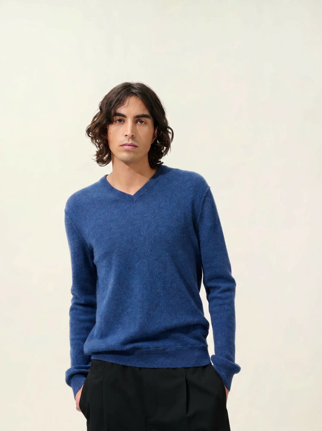 TIMEO sweater v-neck heather ocean