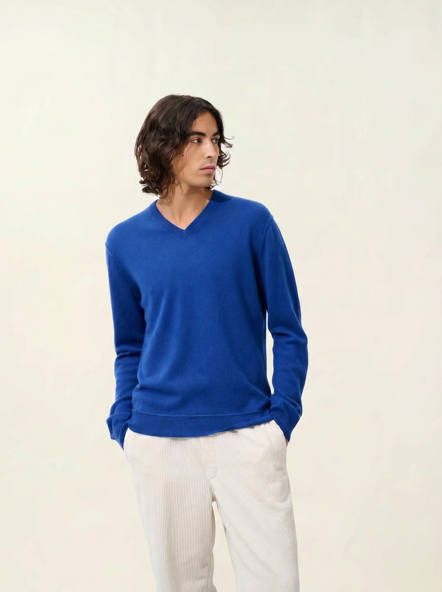 TIMEO pullover v-ausschnitt ultramarin