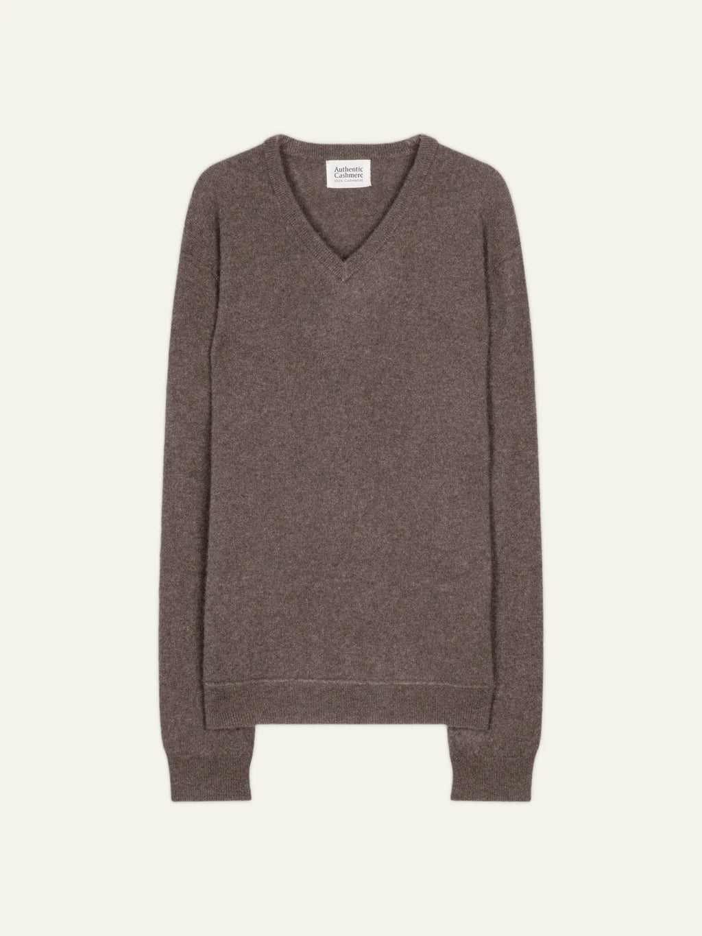 TIMEO Pullover V-Ausschnitt Taupe meliert