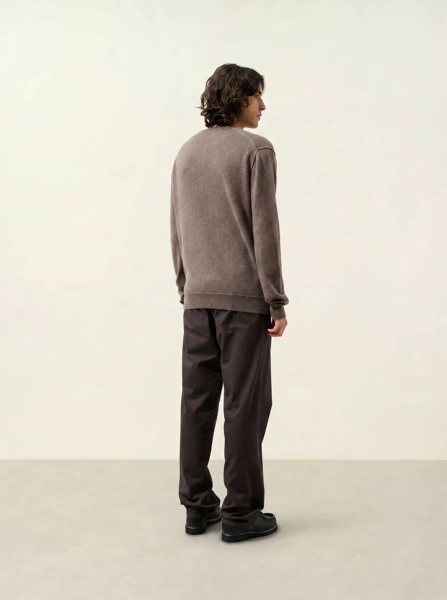 TIMEO pullover v-ausschnitt taupe meliert