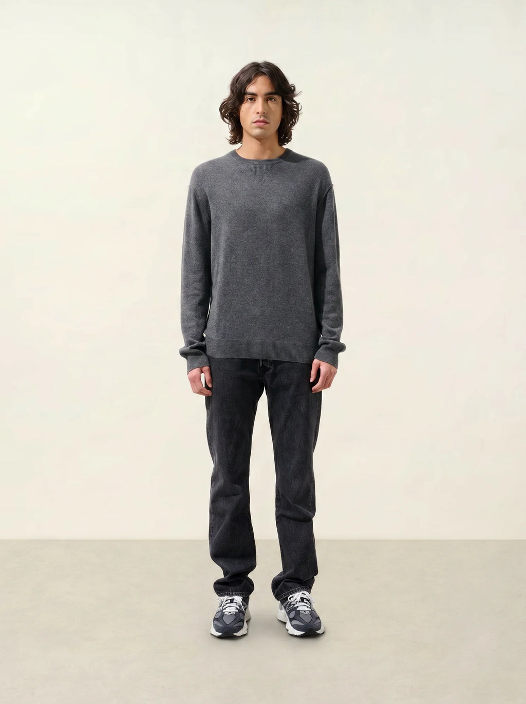 NOLAN sweater crew neck heather charcoal