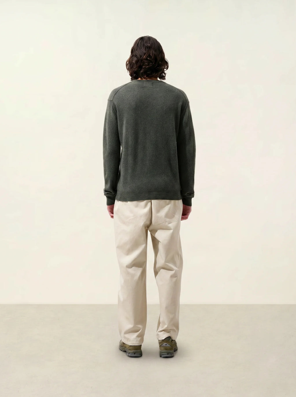 NOLAN pullover rundhalsausschnitt khaki meliert