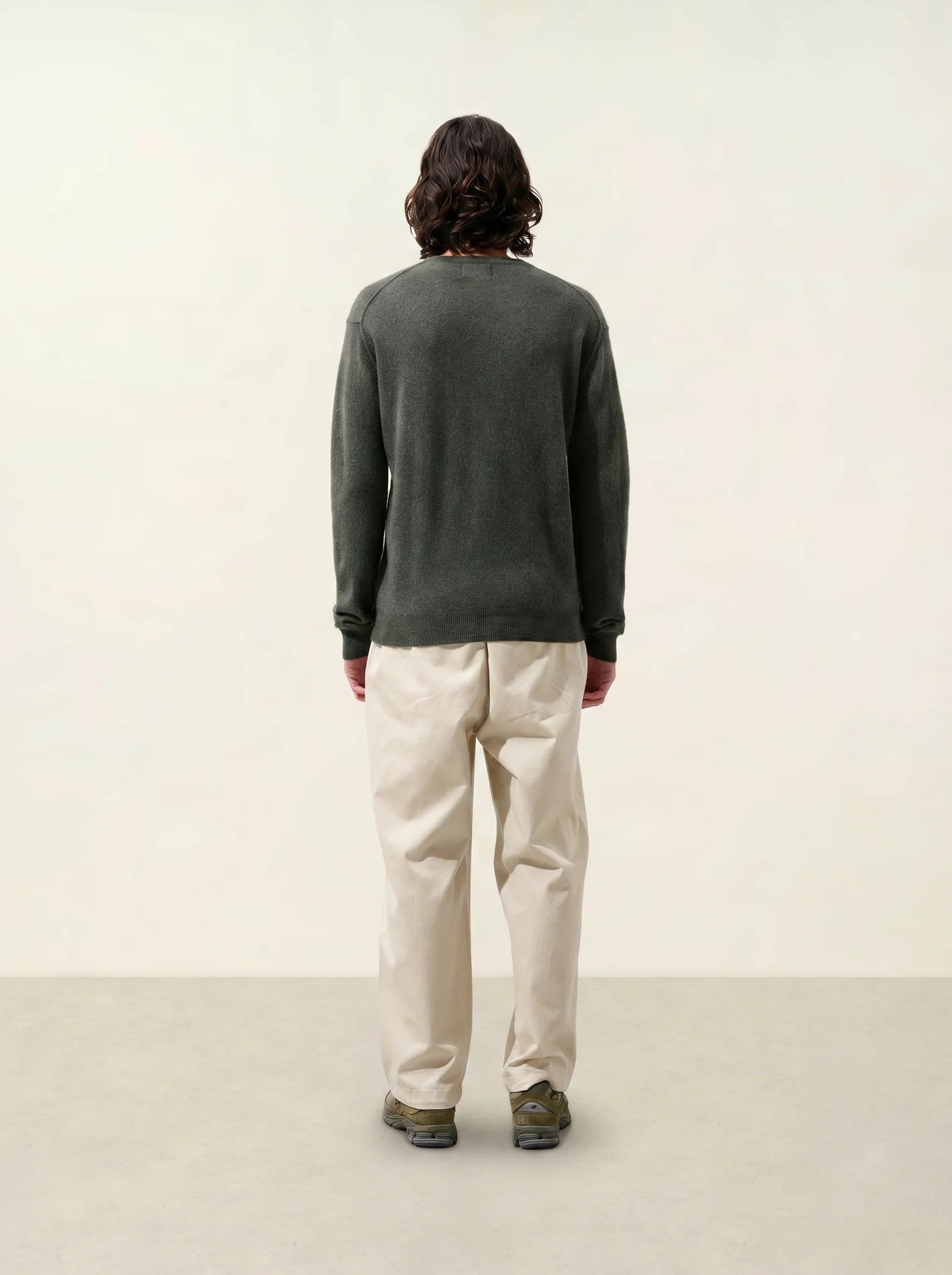 NOLAN pullover rundhalsausschnitt khaki meliert