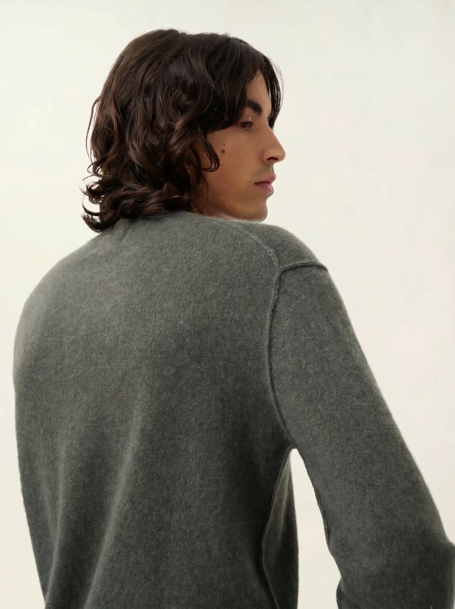 NOLAN pullover rundhalsausschnitt khaki meliert