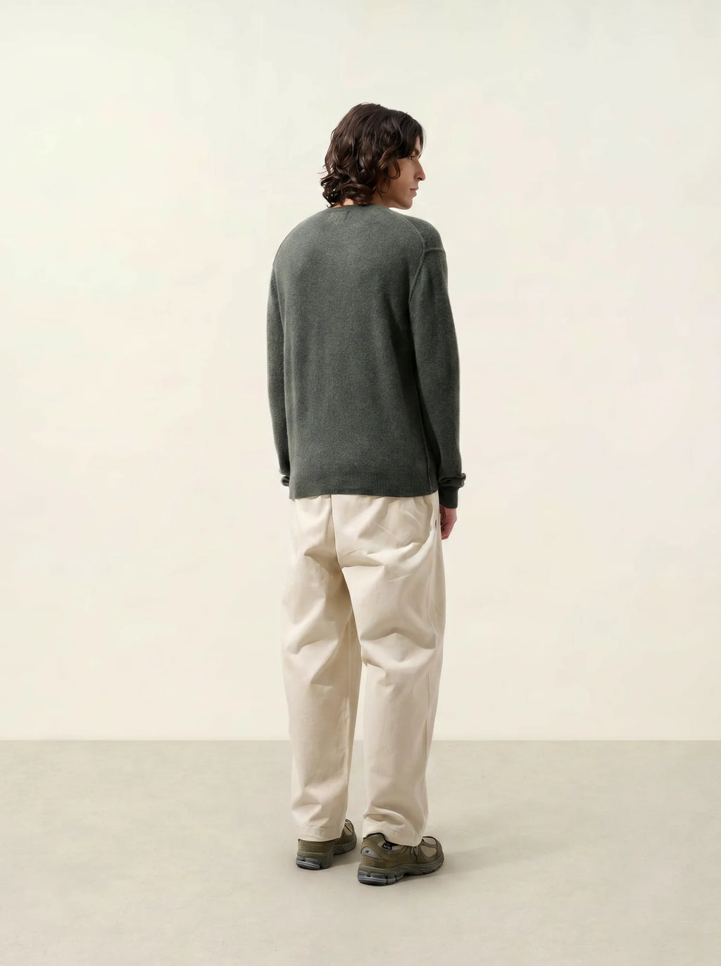 NOLAN pullover rundhalsausschnitt khaki meliert