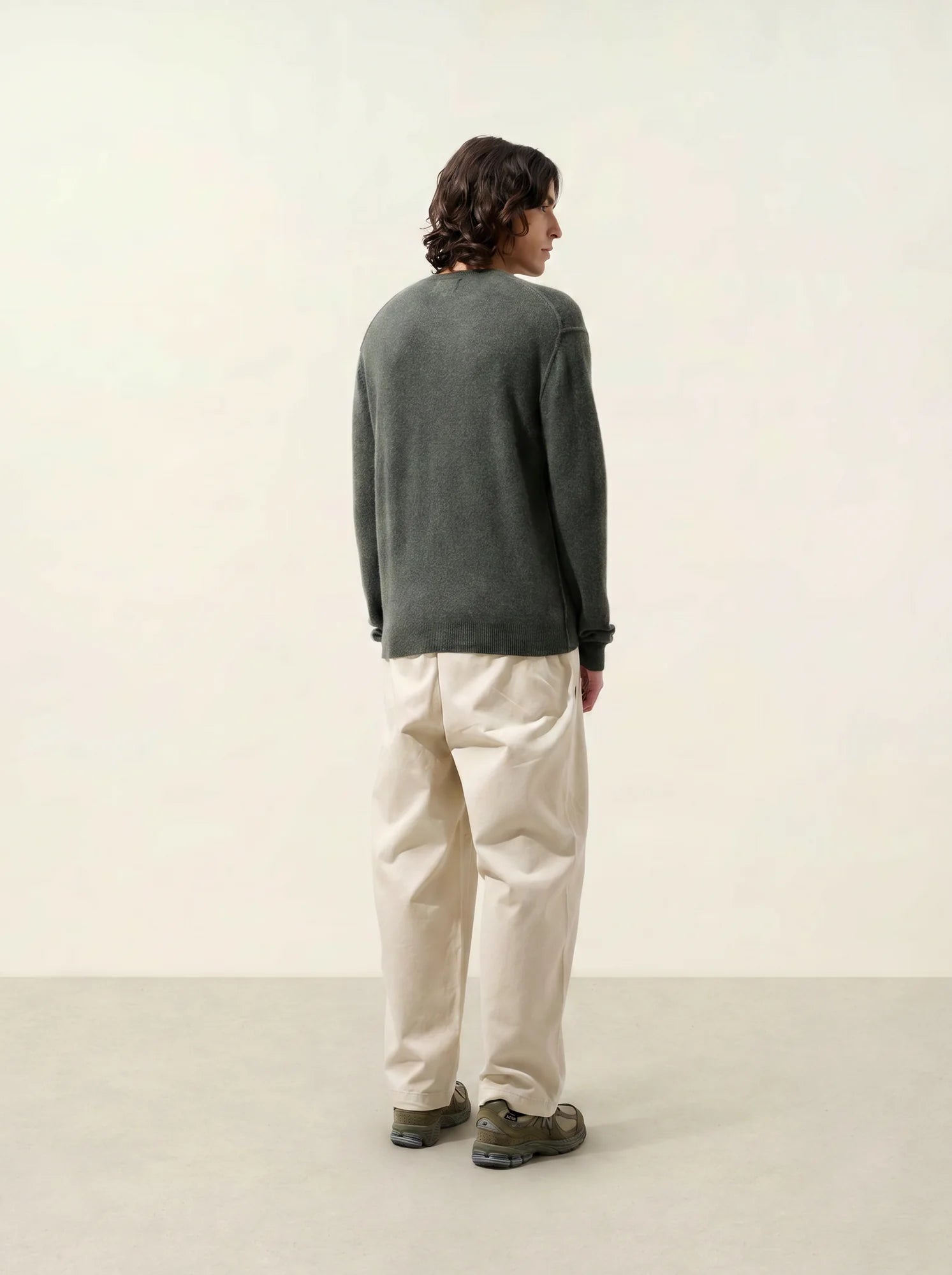 NOLAN pullover rundhalsausschnitt khaki meliert