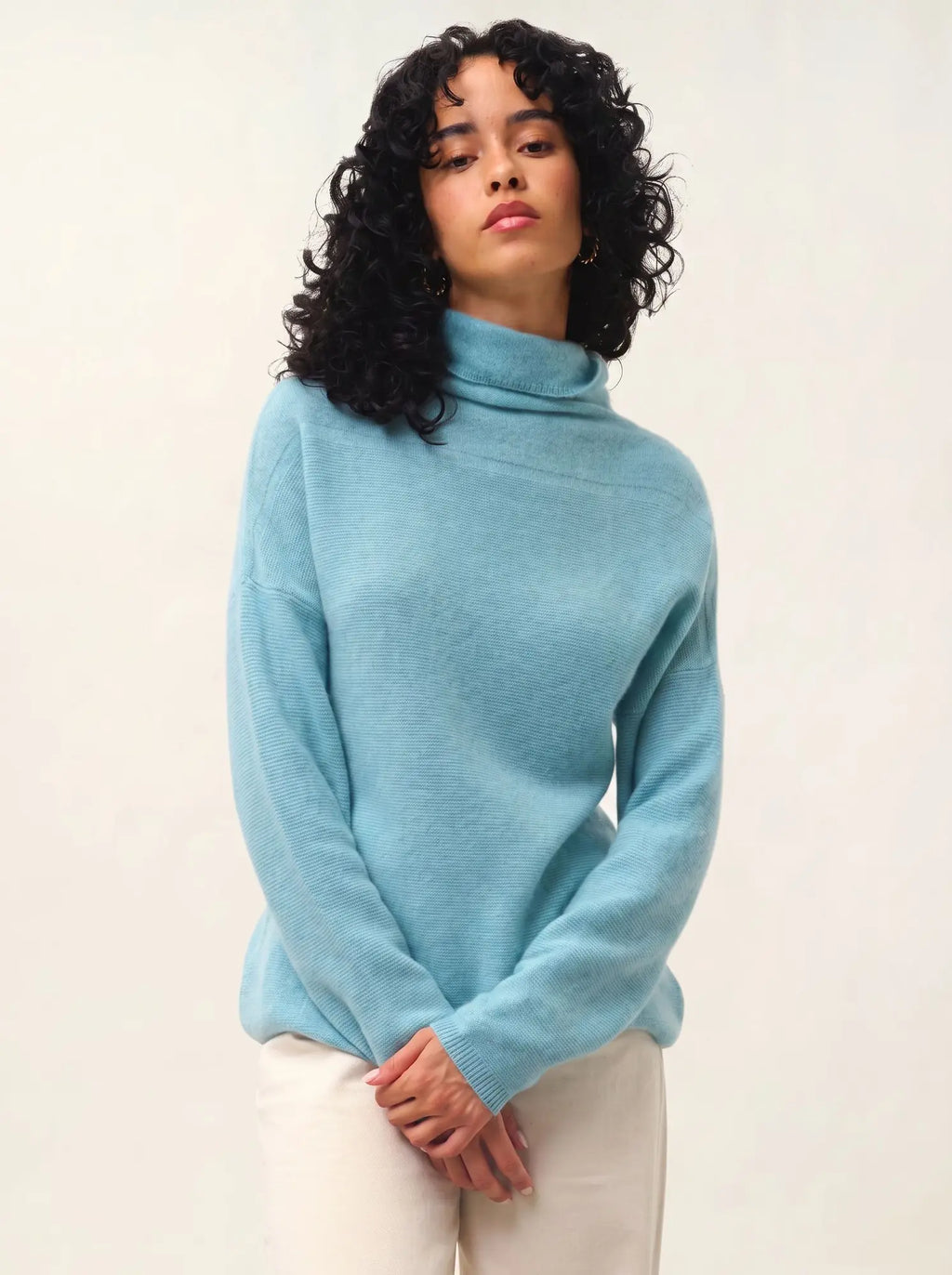 COLLIN Sweater Turtleneck Heather Aqua