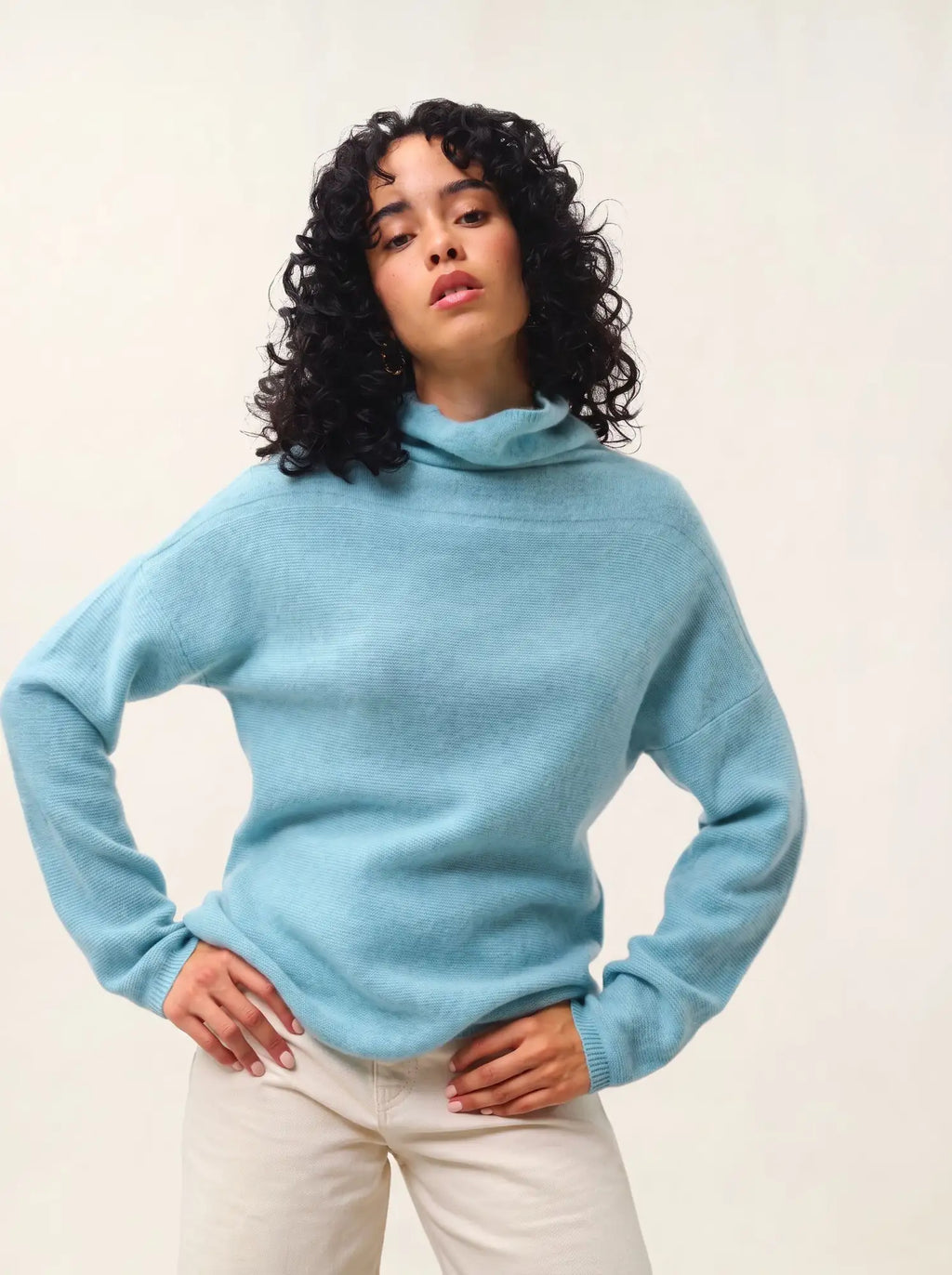 COLLIN Sweater Turtleneck Heather Aqua