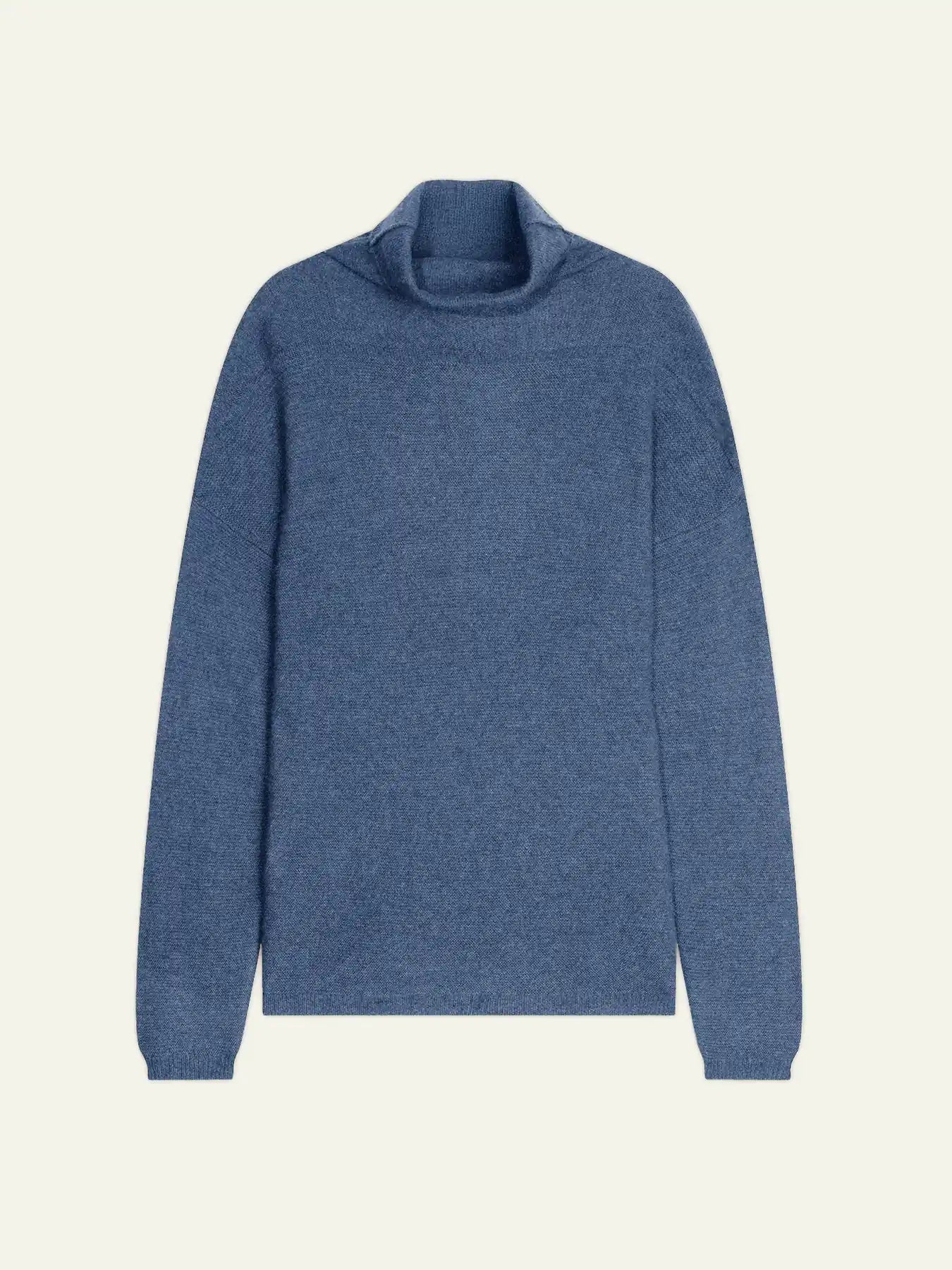 COLLIN pull col roulé bleu denim