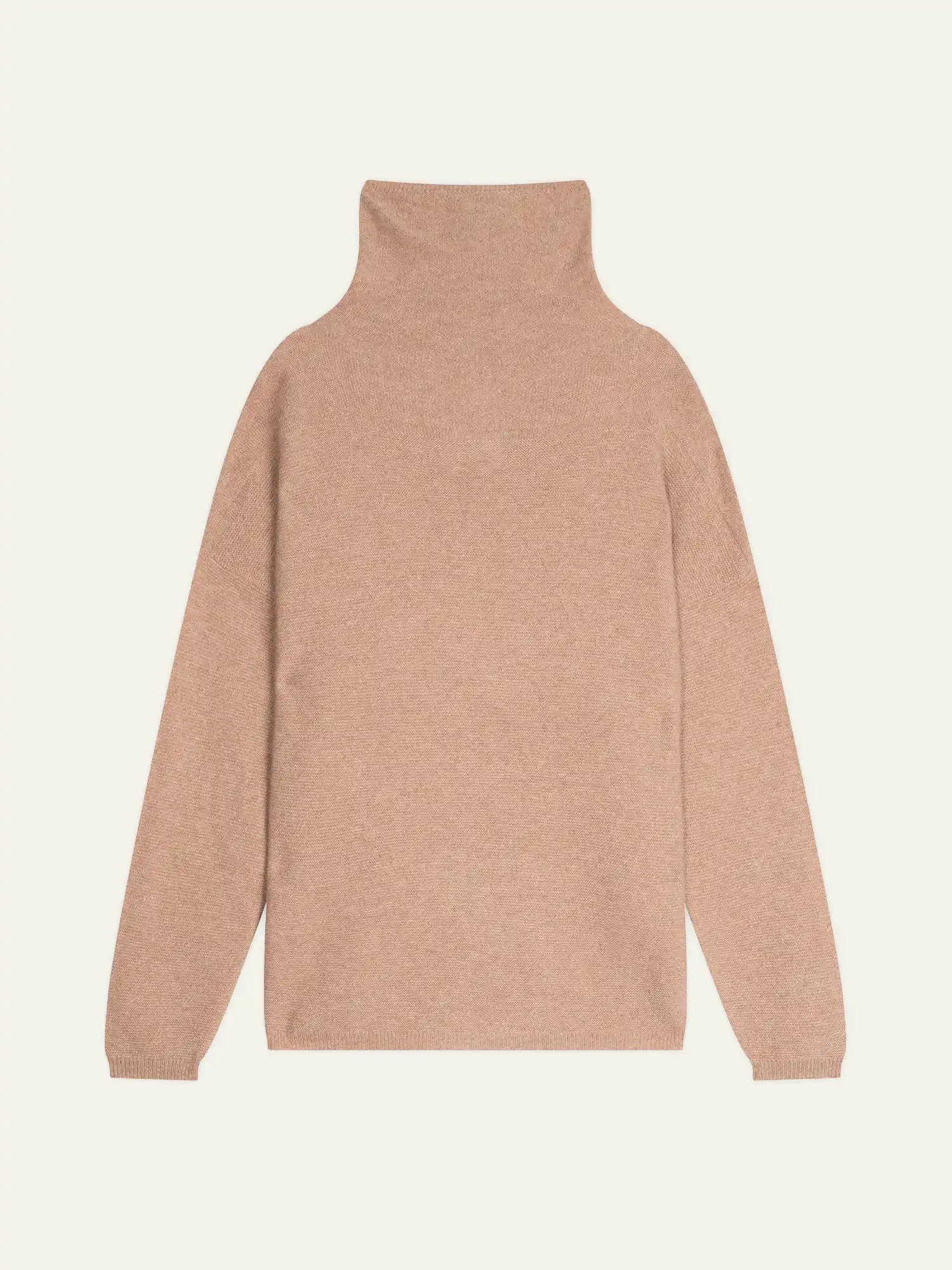 COLLIN pull col roulé camel chiné