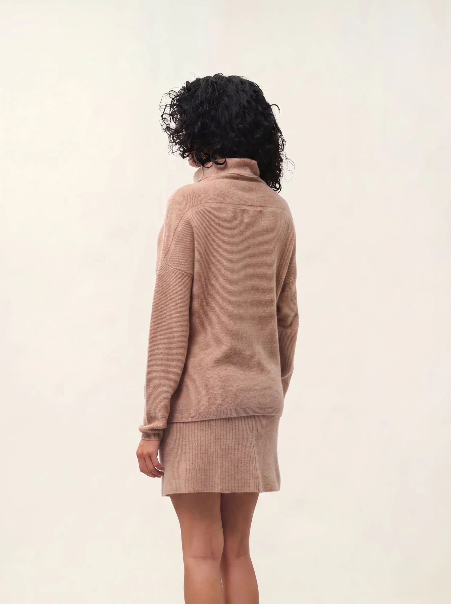 COLLIN pull col roulé camel chiné