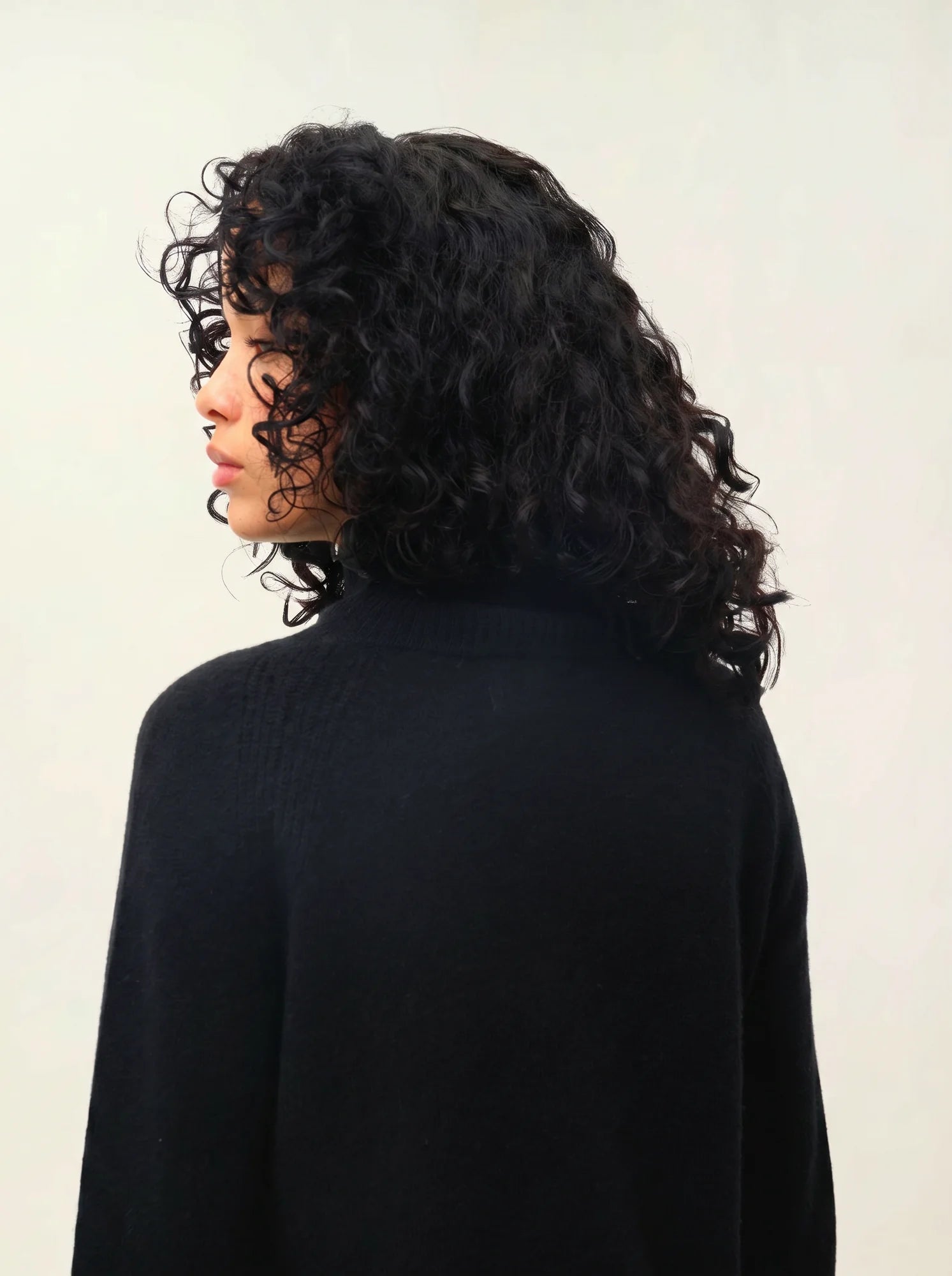 DOLCE pull col roulé noir