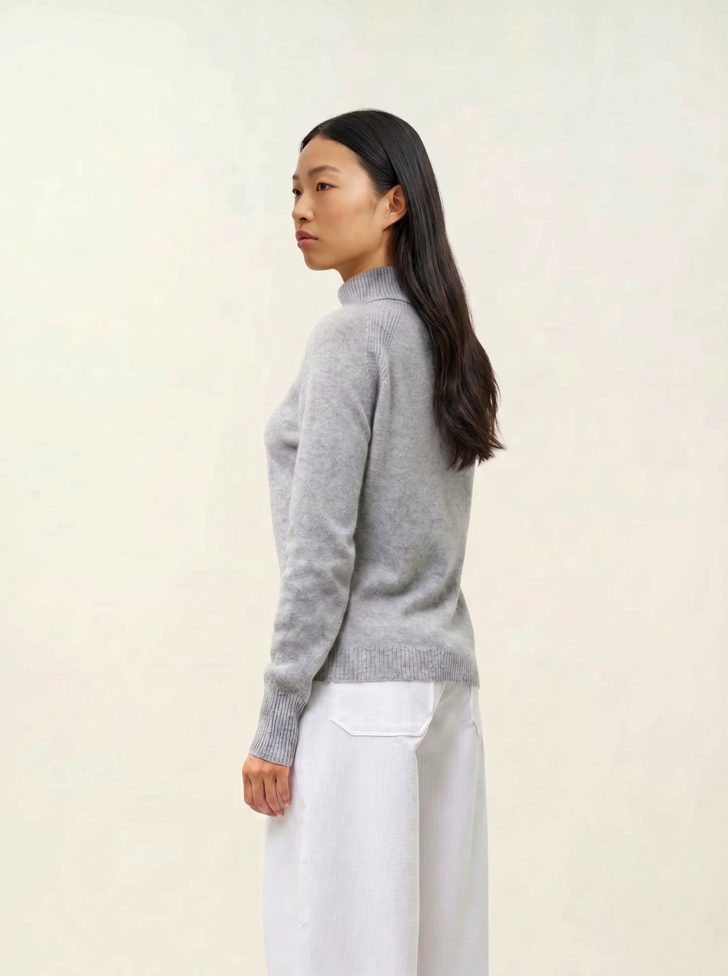DOLCE pull col roulé nuage chiné