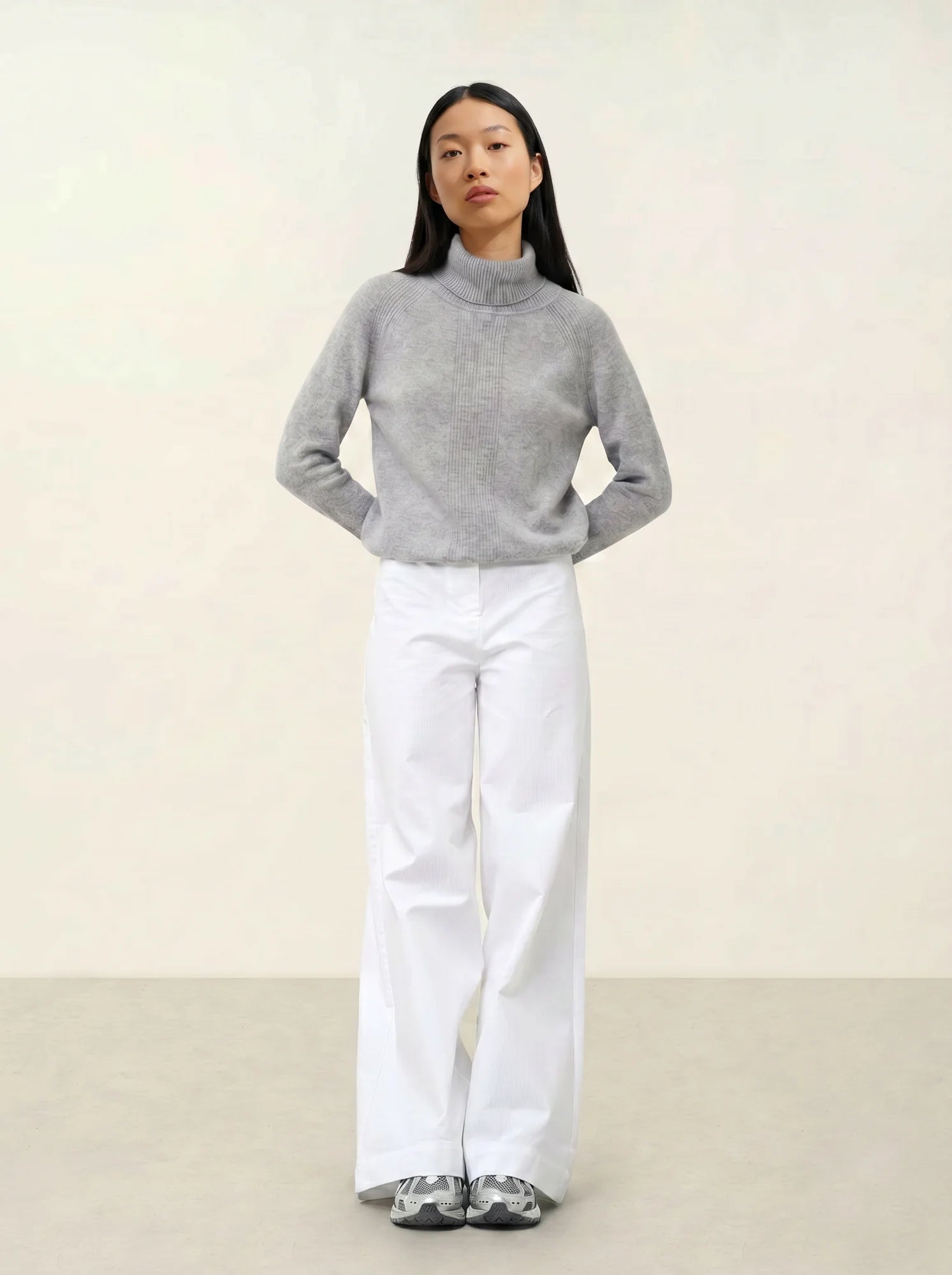 DOLCE pull col roulé nuage chiné