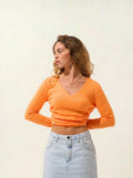GALISE Pullover V-Ausschnitt Neonmandarine