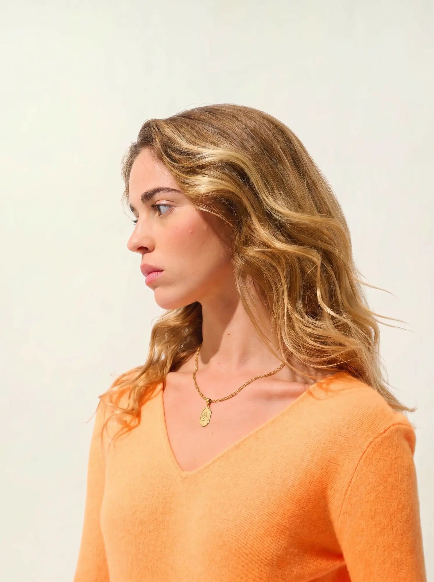 GALISE Pullover V-Ausschnitt Neonmandarine