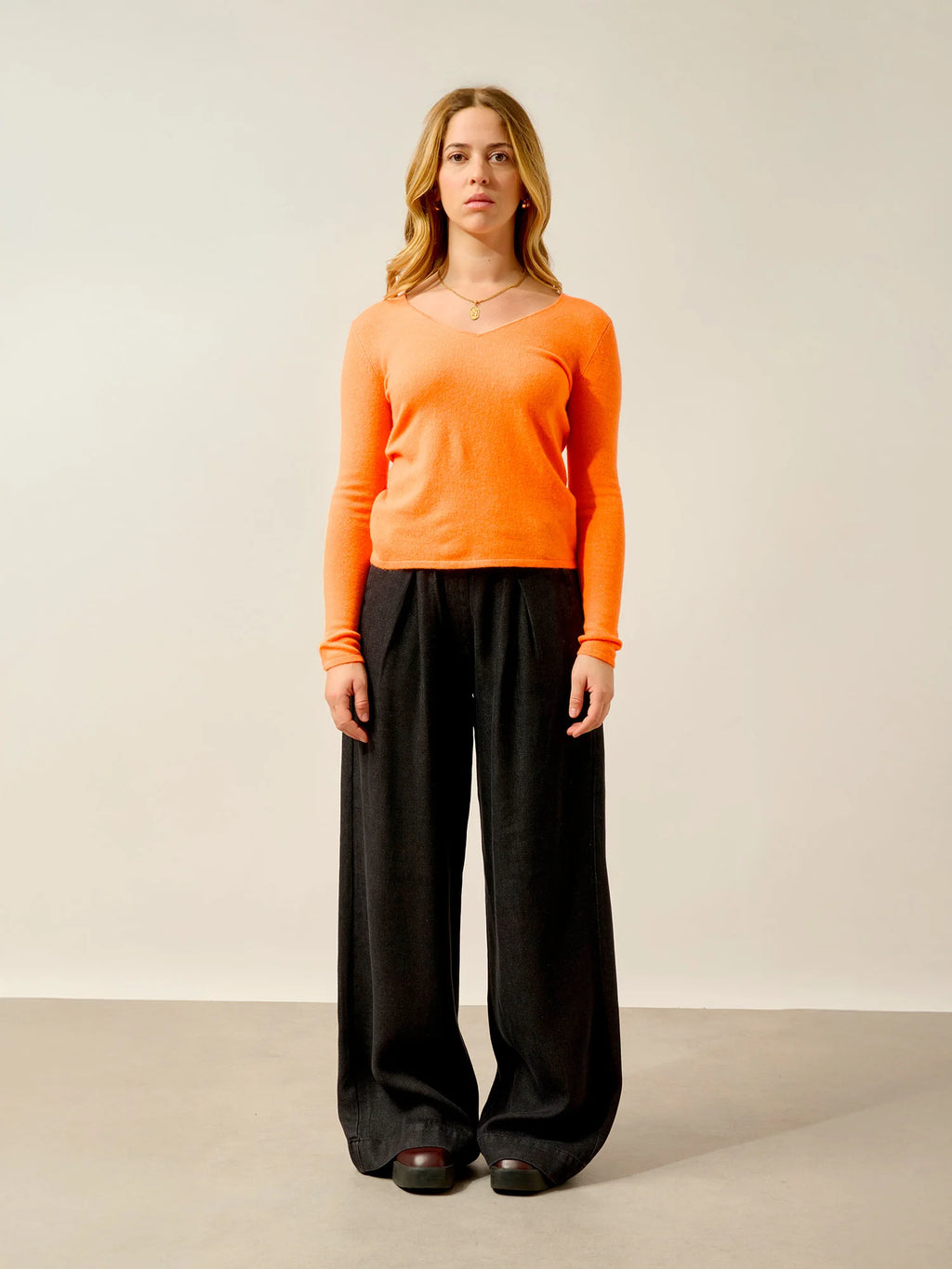GALISE pullover v-ausschnitt orange neon