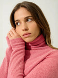 BISE Pull Col Roulé Rose Chiné
