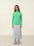 BISE Pull Col Roulé Vert Fluo
