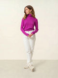 BISE Pull Col Roulé Violet Fluo