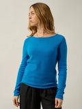 CRIOU Pullover U-Boot-Ausschnitt Azurblau