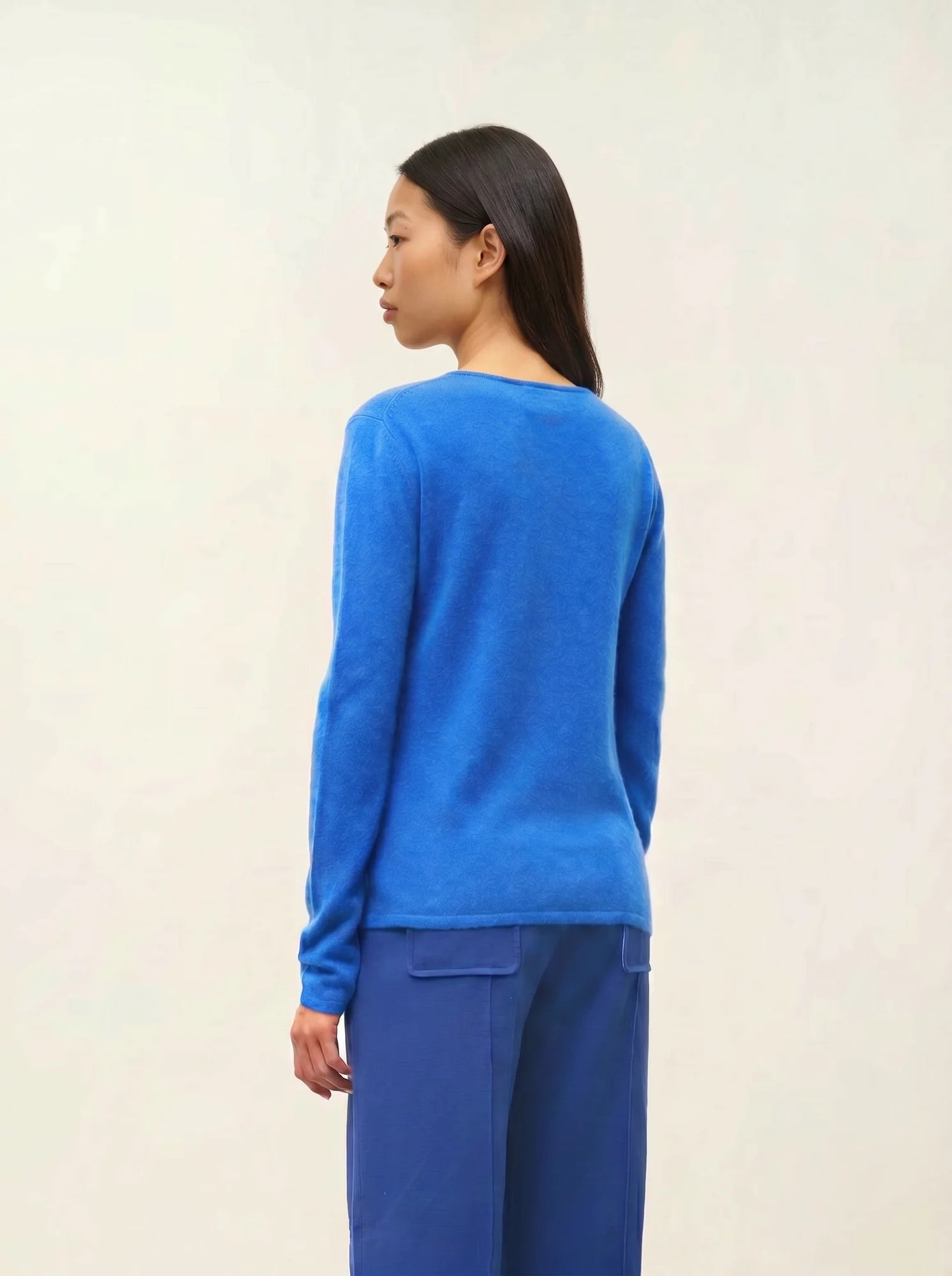 EPÉNA pull col rond bleu électrique