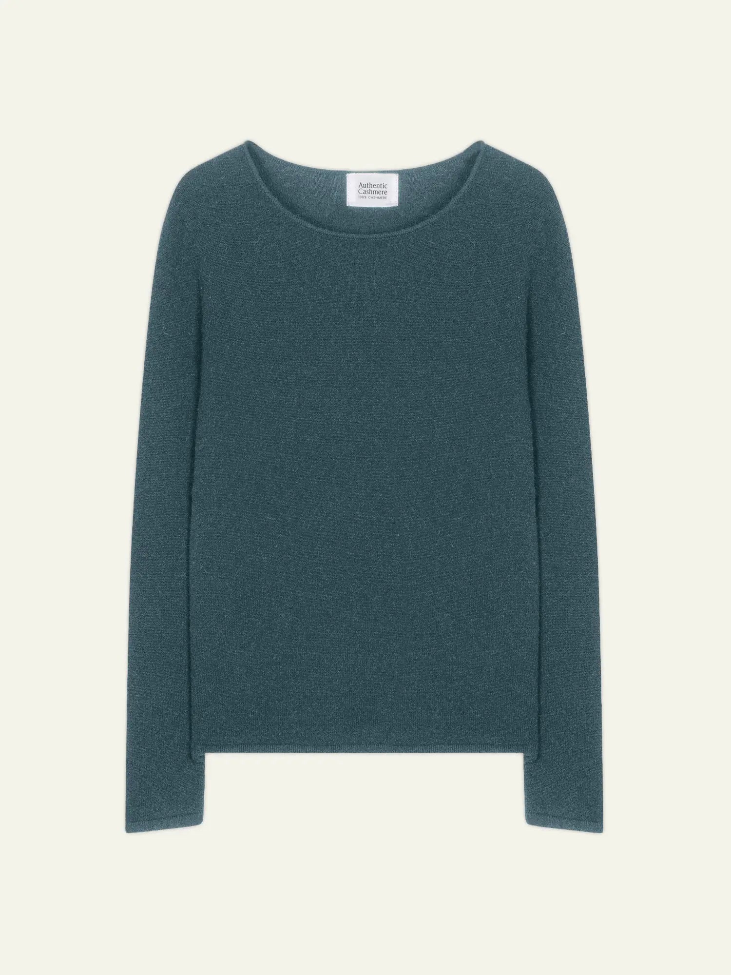EPÉNA pull col rond vert canard chiné