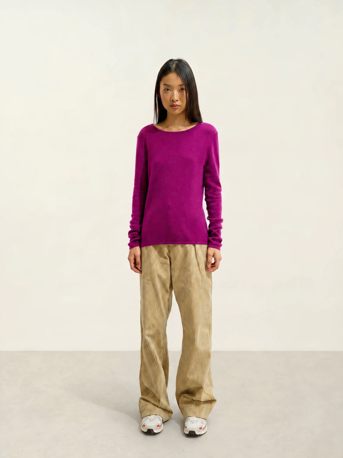 EPÉNA Pullover Rundhalsausschnitt Magenta