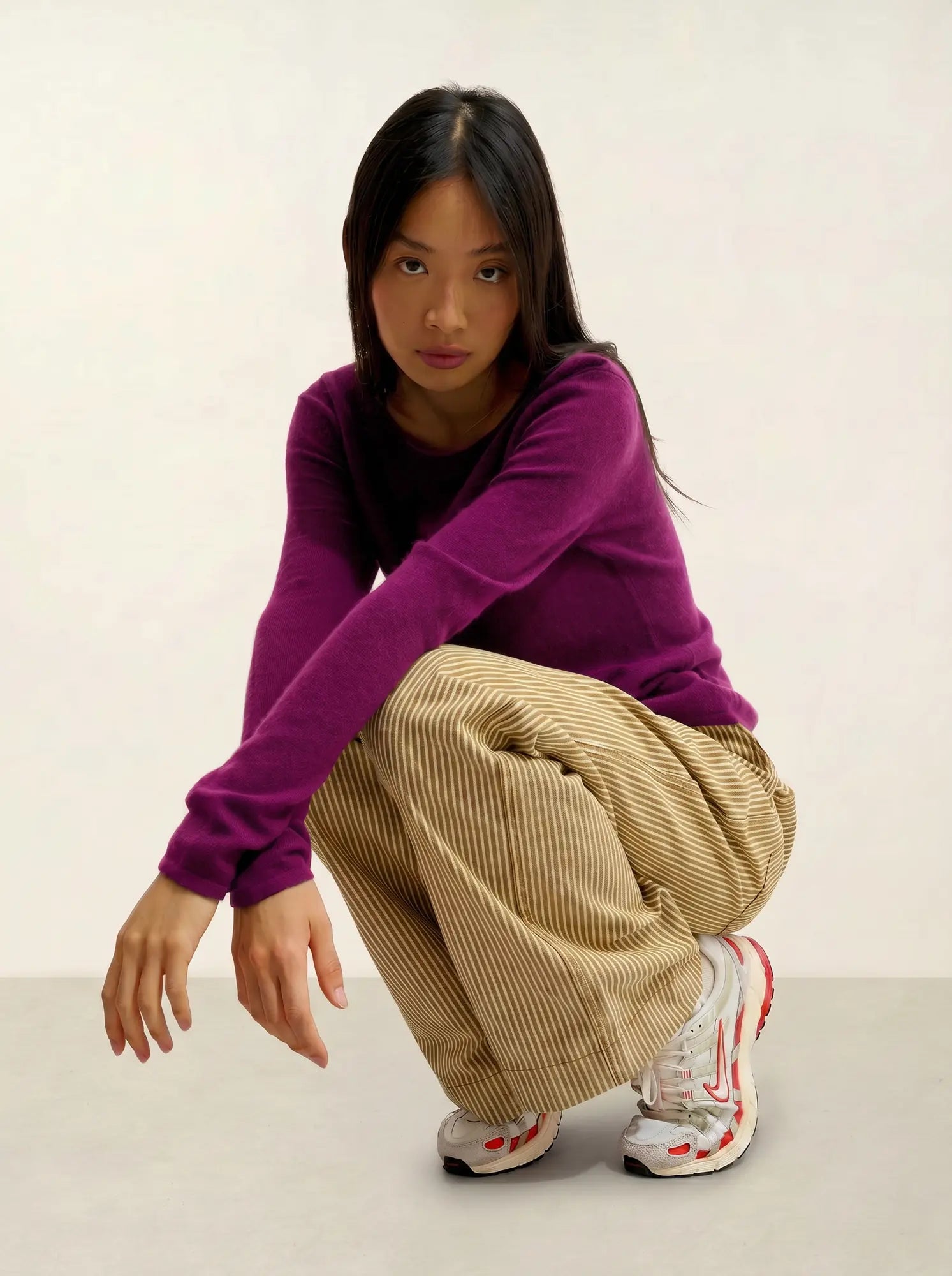 EPÉNA Pullover Rundhalsausschnitt Magenta