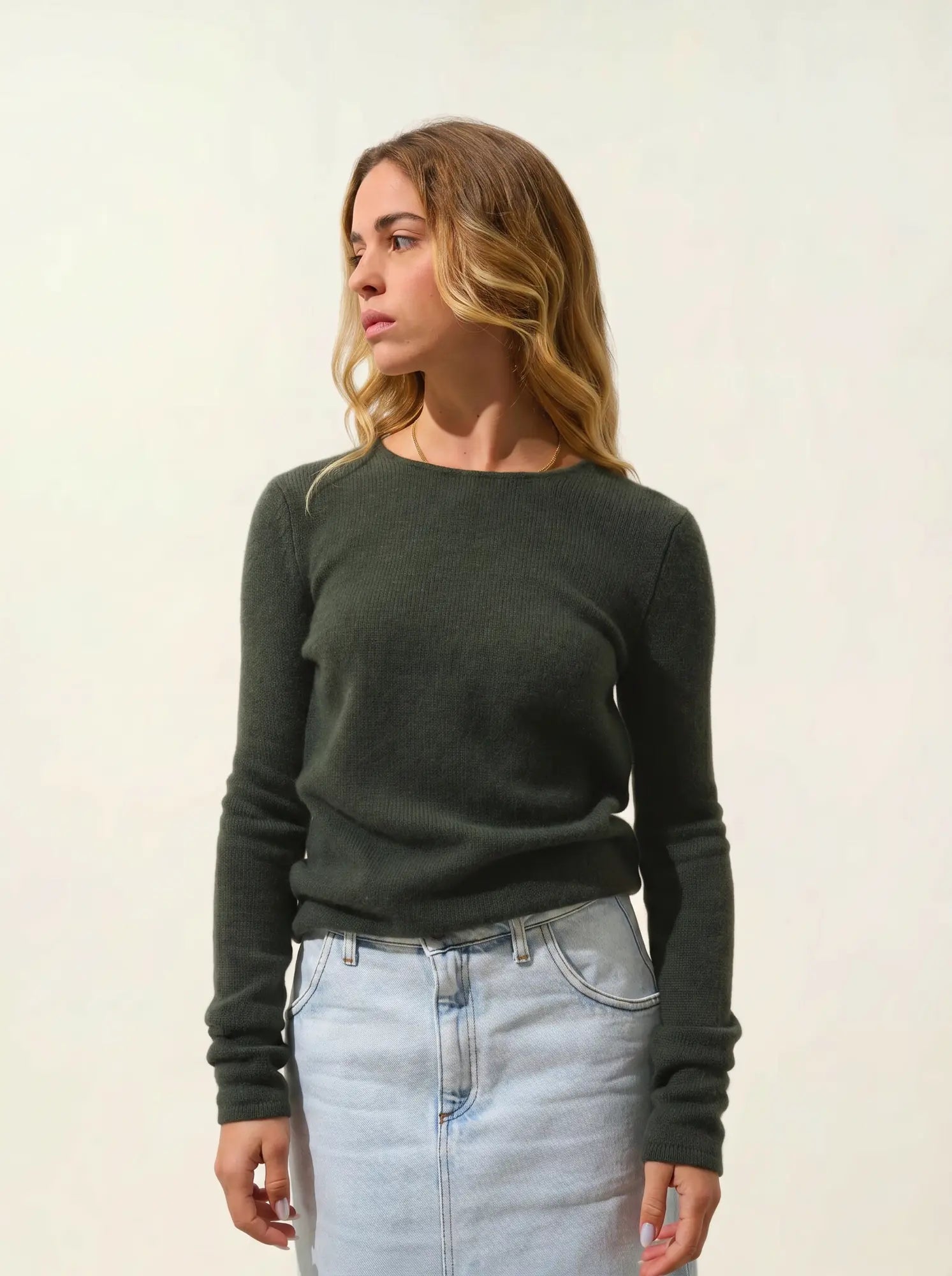 IVY pullover rundhalsausschnitt 4-fädig khaki