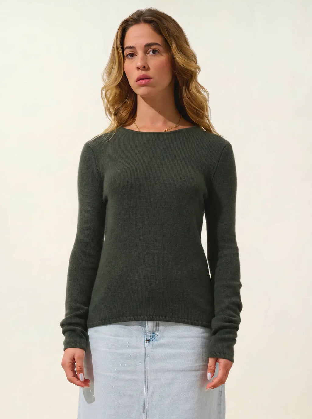 IVY sweater crew neck 4 ply khaki