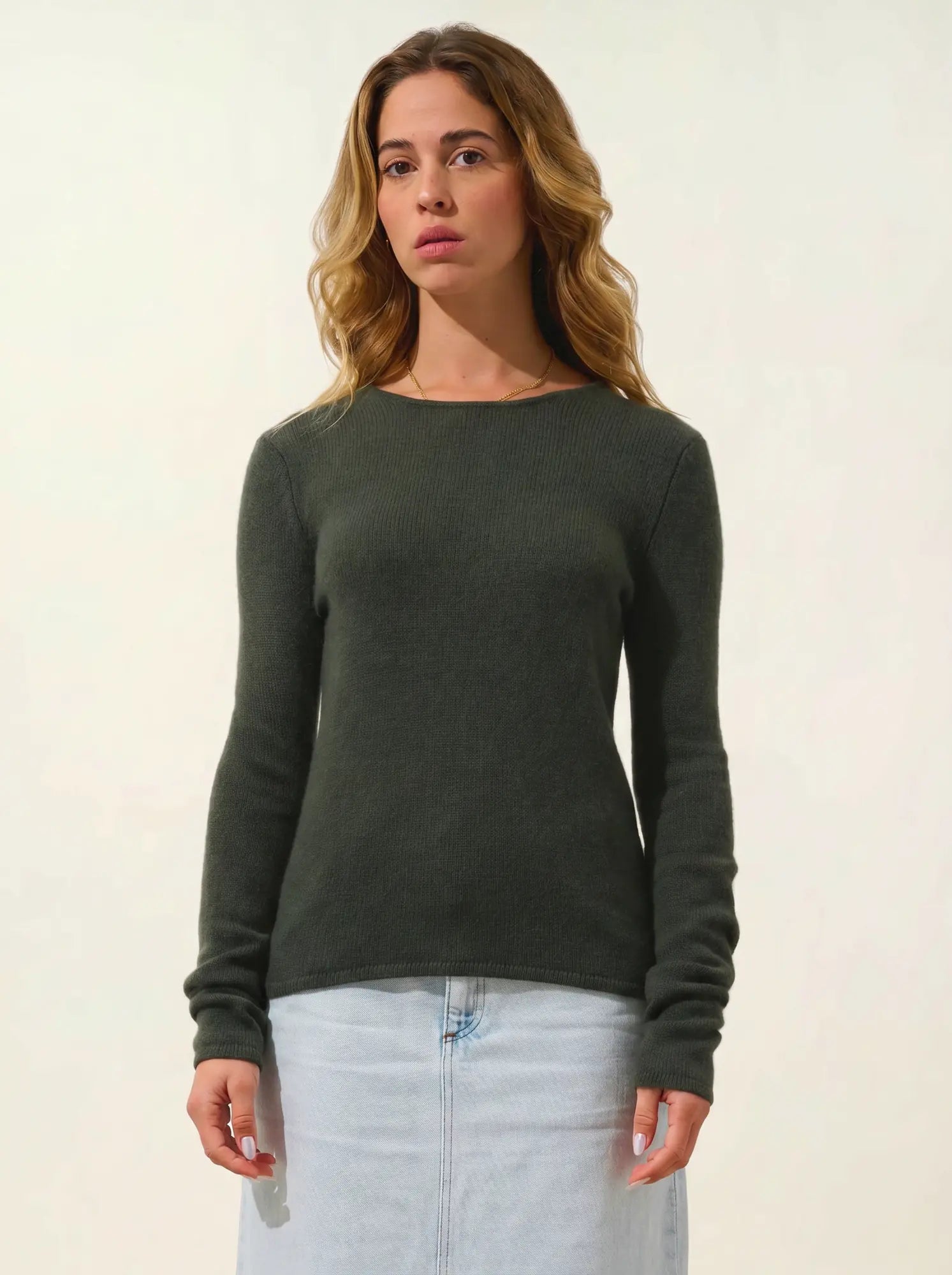 IVY pullover rundhalsausschnitt 4-fädig khaki