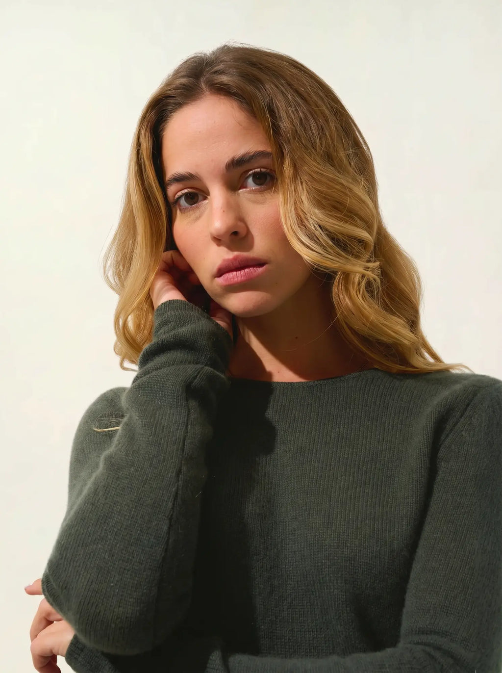 IVY sweater crew neck 4 ply khaki