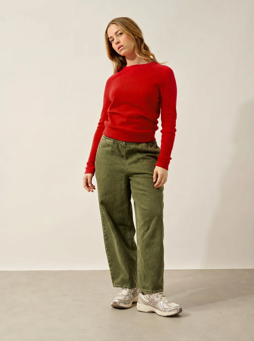 ECRIN Pullover Rundhalsausschnitt Karmin