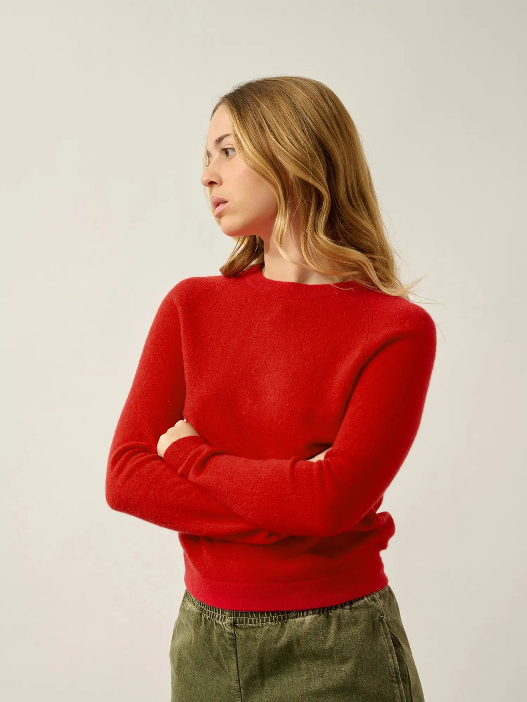 ECRIN Pullover Rundhalsausschnitt Karmin