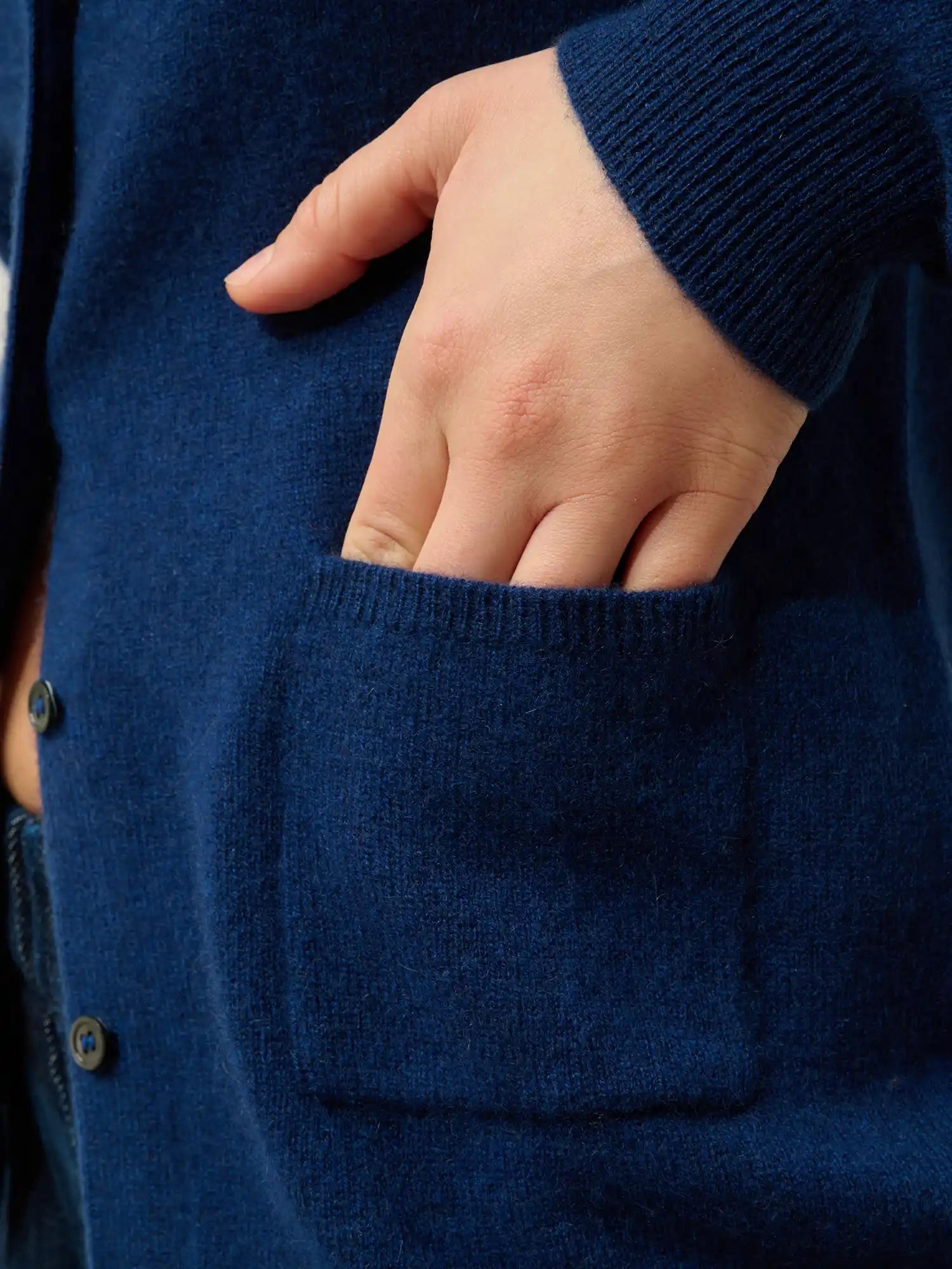 CARON cardigan col rond minuit