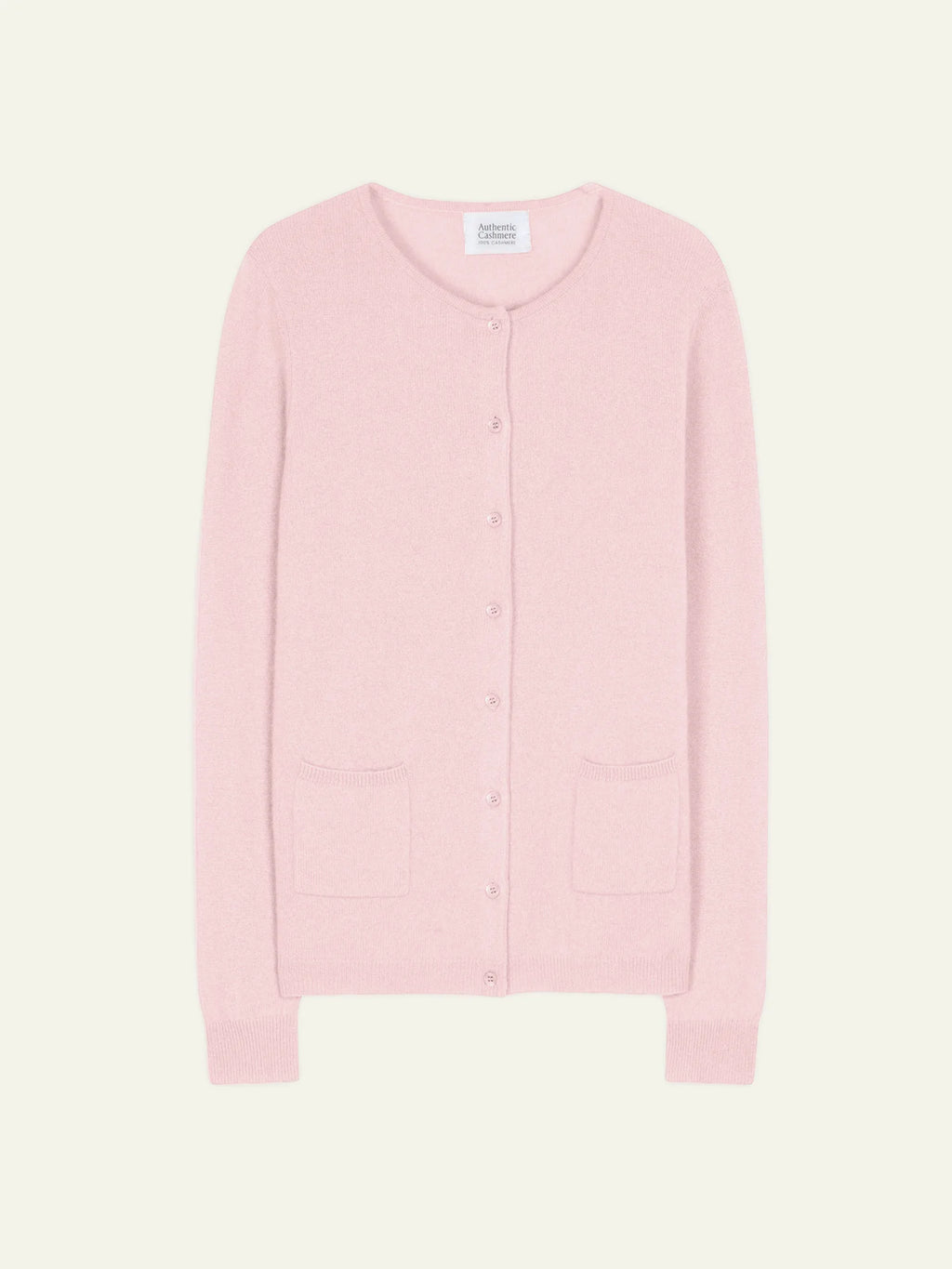 CARON Strickjacke Rundhalsausschnitt Puderrosa