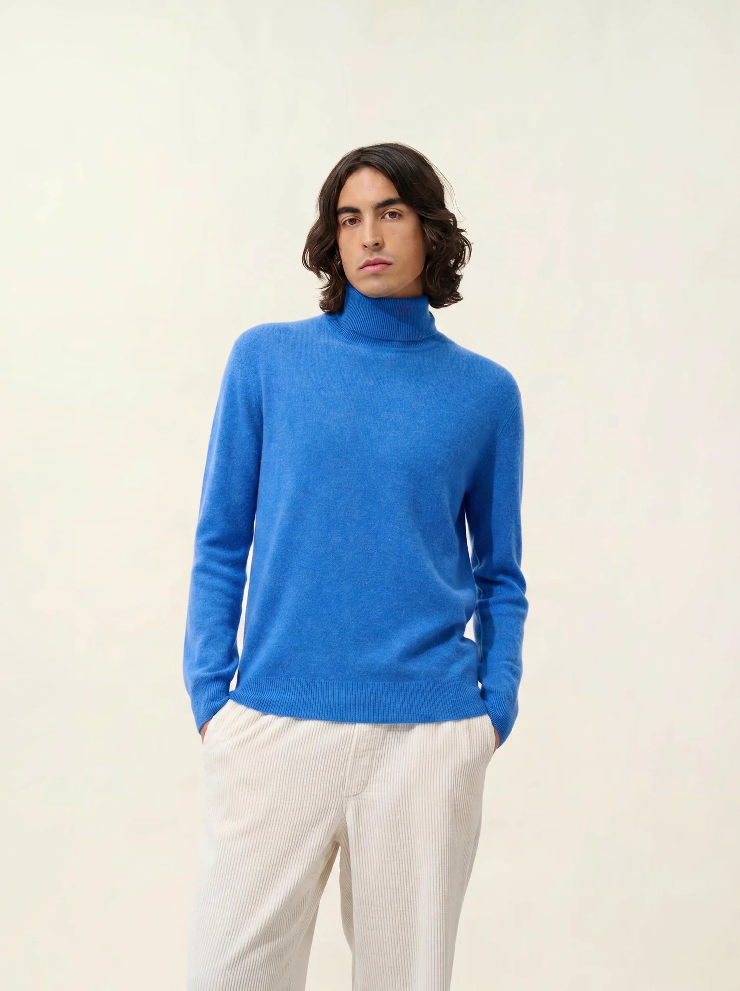 BANGE Pullover Rollkragen Elektroblau