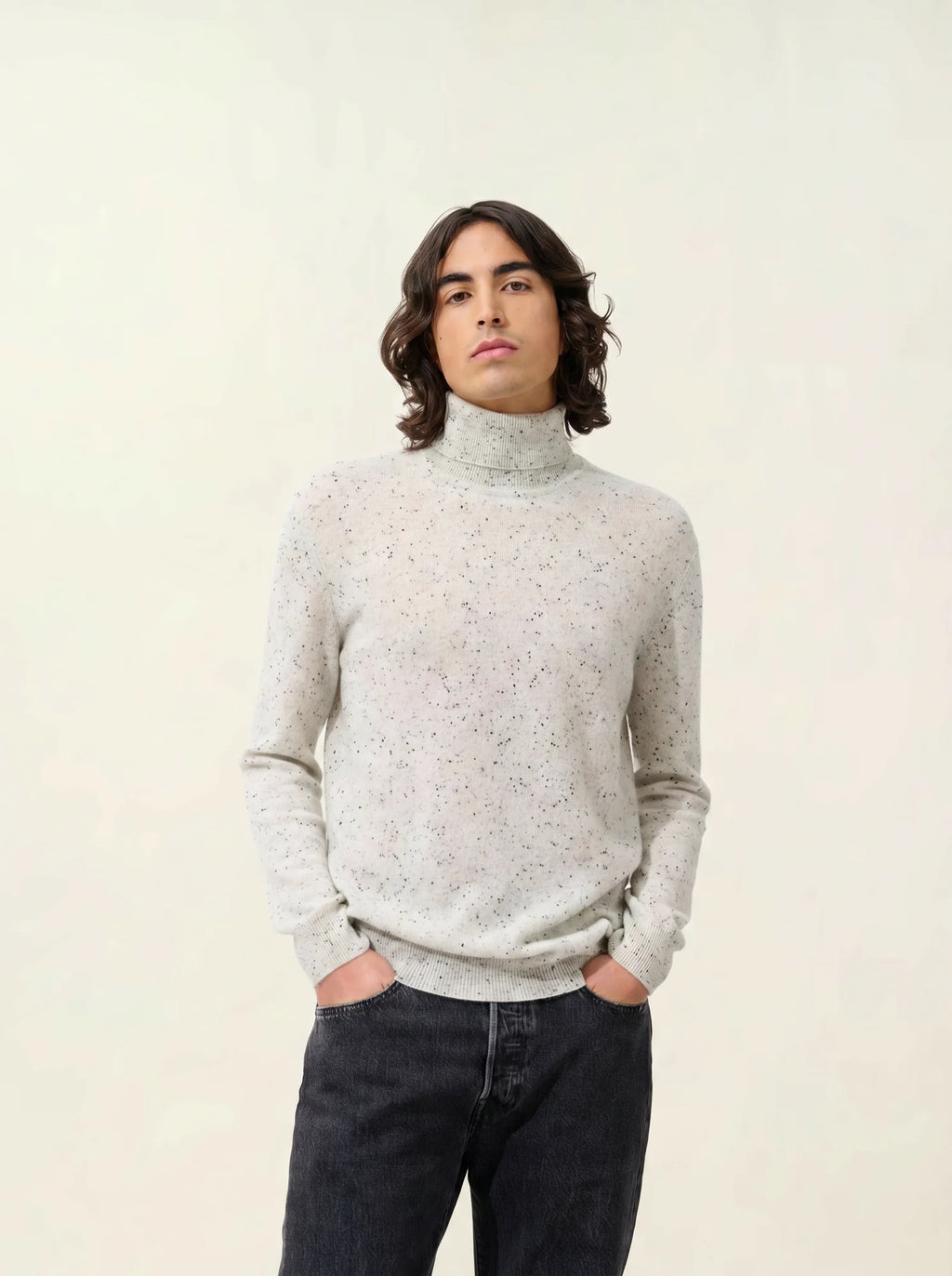 BANGE Pullover Rollkragen Grau und Schwarz