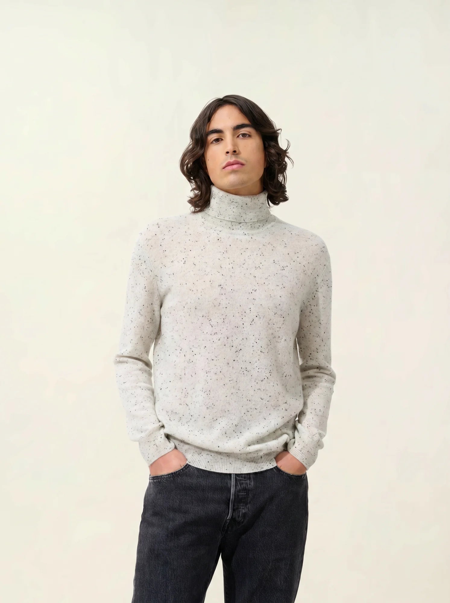 BANGE Pullover Rollkragen Grau und Schwarz