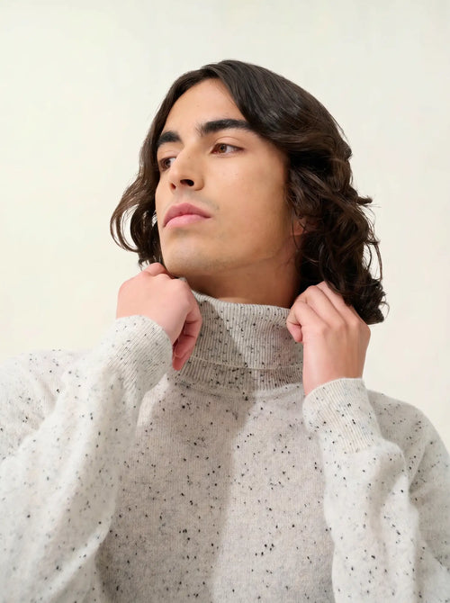 BANGE sweater turtleneck grey and black