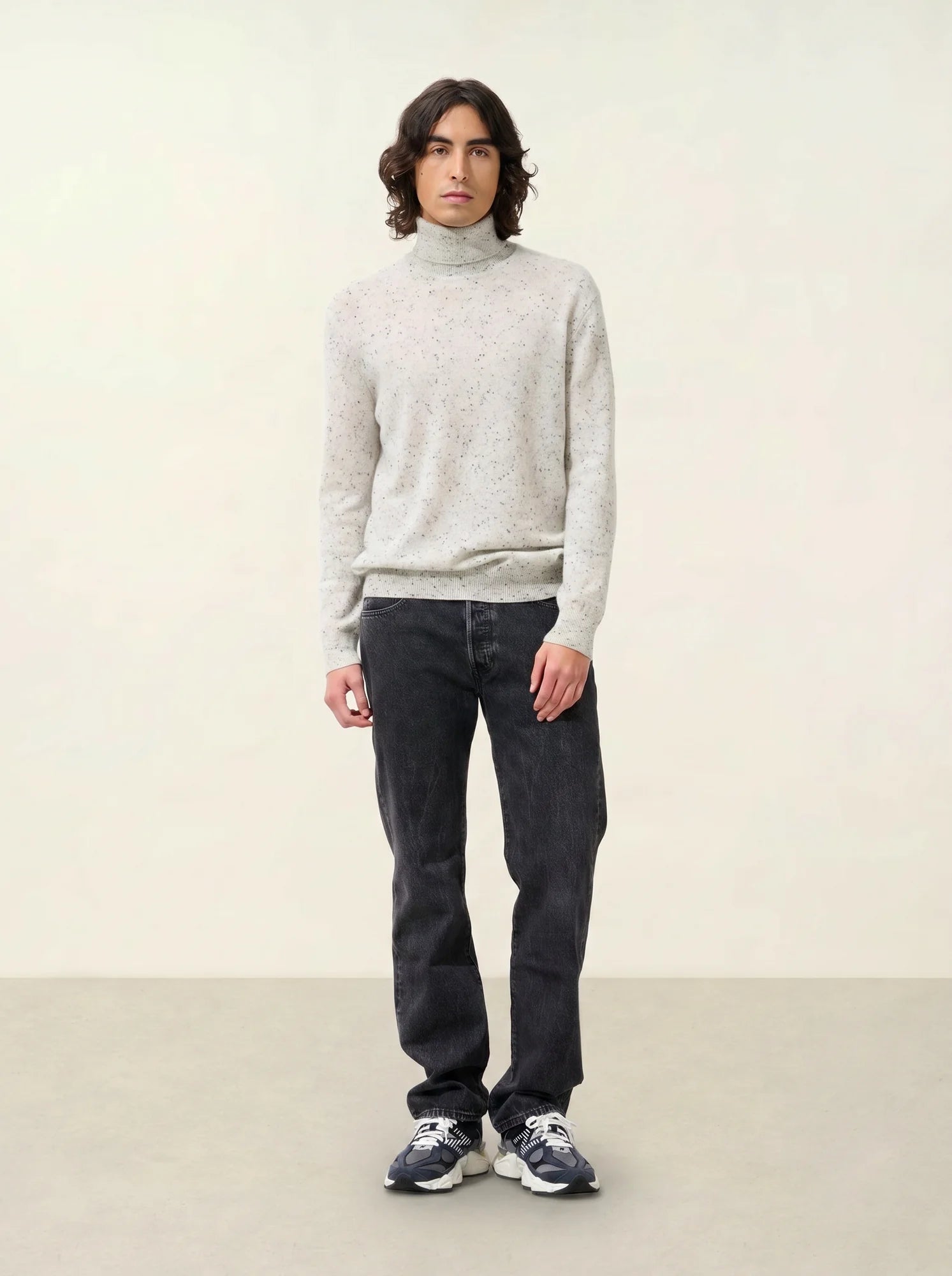 BANGE Pullover Rollkragen Grau und Schwarz