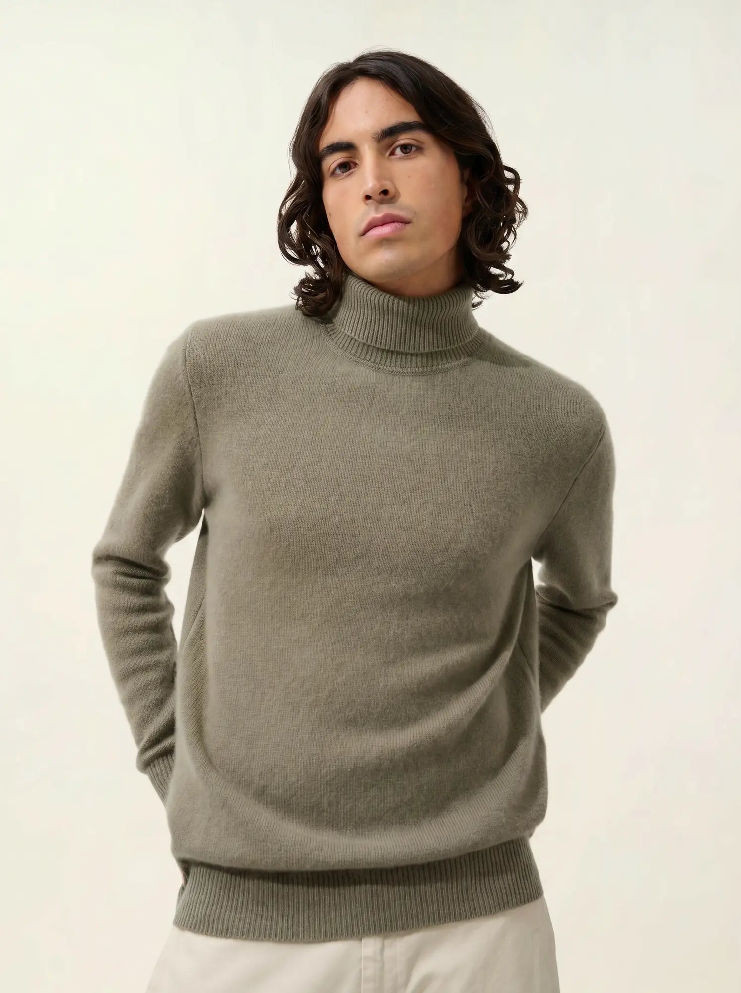 MARTIN sweater turtleneck 4 ply army green