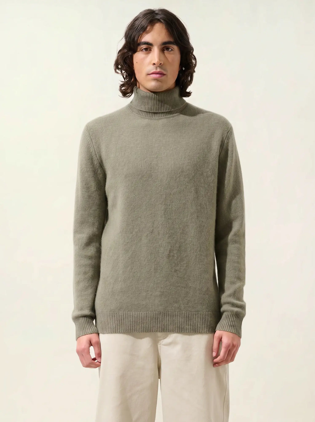 MARTIN Pullover Rollkragen 4-fädig Armeegrün