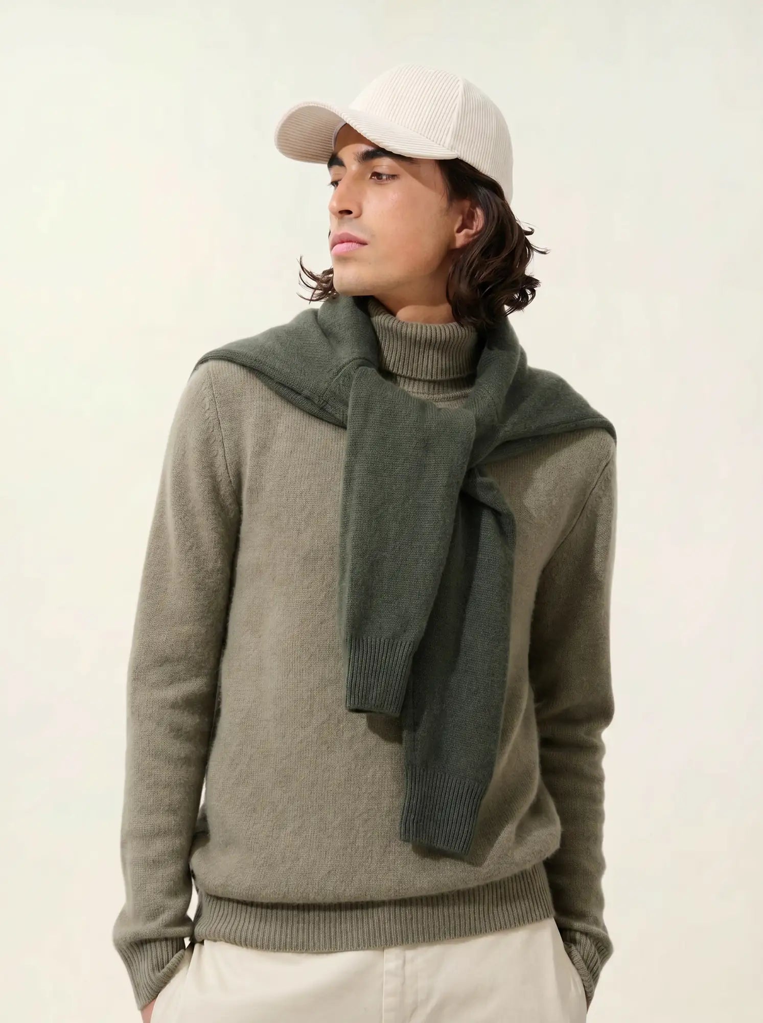 MARTIN sweater turtleneck 4 ply army green
