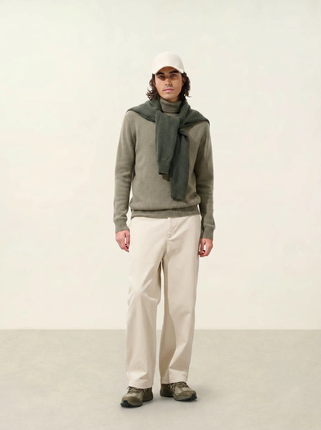 MARTIN Pullover Rollkragen 4-fädig Armeegrün
