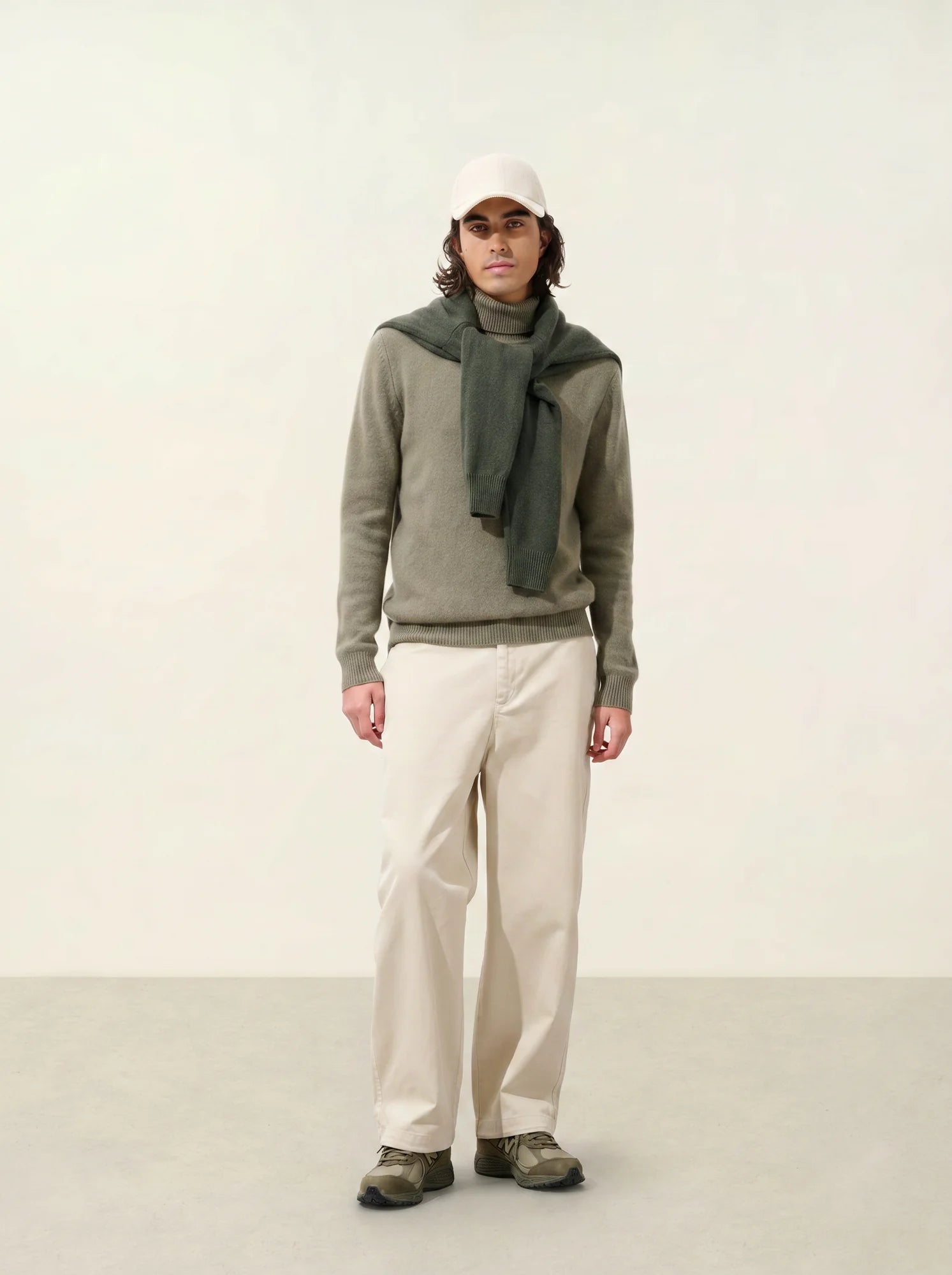 MARTIN Pullover Rollkragen 4-fädig Armeegrün
